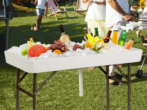 1.2m Fill & Chill Ice Tray Table - Cold Food Service & Buffet Drinks Table
