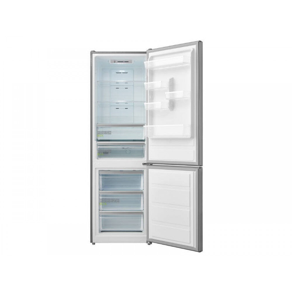 321L Upright Fridge Freezer - Stainless Steel - MIDEA