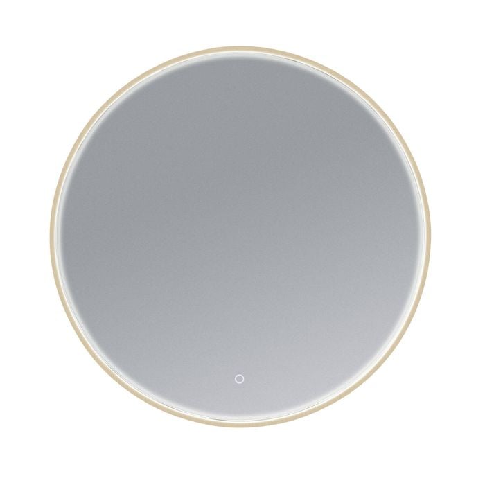 Barelli 800 x 800mm Brushed Brass Toscana Framed Round Mirror LED Frame Lit
