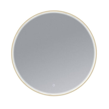 Barelli 800 x 800mm Brushed Brass Toscana Framed Round Mirror LED Frame Lit