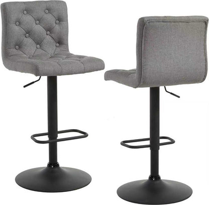 Bar Stool set of 2- Model - RO - 13 Bar Chairs,Upholstered Counter Height with High Backrest for Kitchen Island, Black