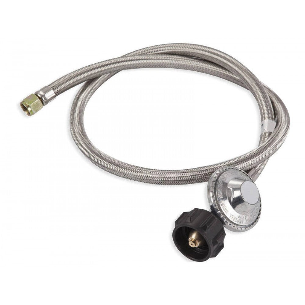 1/4" LPG Gas Regulator + 2m Braided Stainless Steel Hose