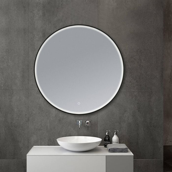 Barelli 800 x 800mm Black Toscana Framed Round Mirror LED Frame
