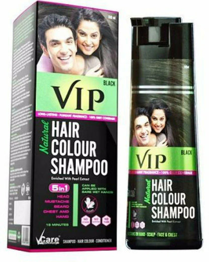 VIP Shampoo Hair Color Shampoo 5 in 1 Hair Colour Black