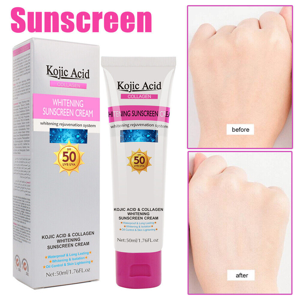 Kojic Acid Collagen Whitening Sunscreen Cream UV Protect Moisturize Waterproof