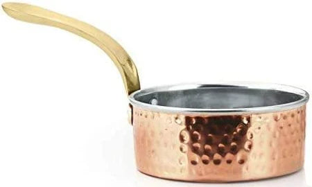 Copper Base Pan With Gold Handle