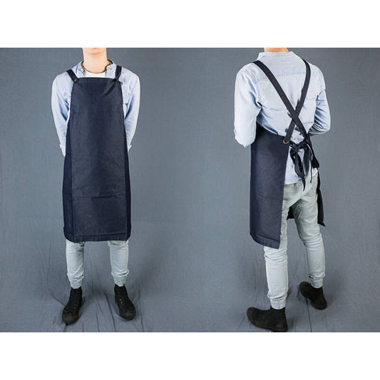 Bib Full Length Apron - 90cm x 80cm - Denim Blue