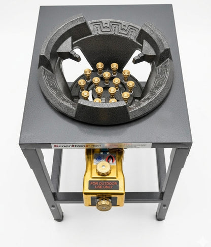 High Pressure 15-Pin Gas Burner Stove WITH HOSE AND REGULATOR