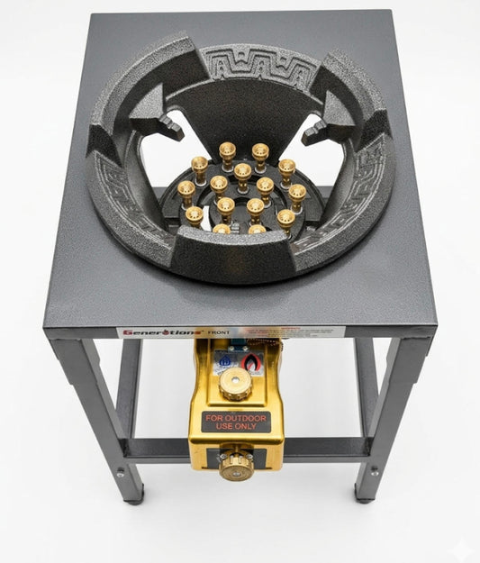 High Pressure 15-Pin Gas Burner Stove WITH HOSE AND REGULATOR