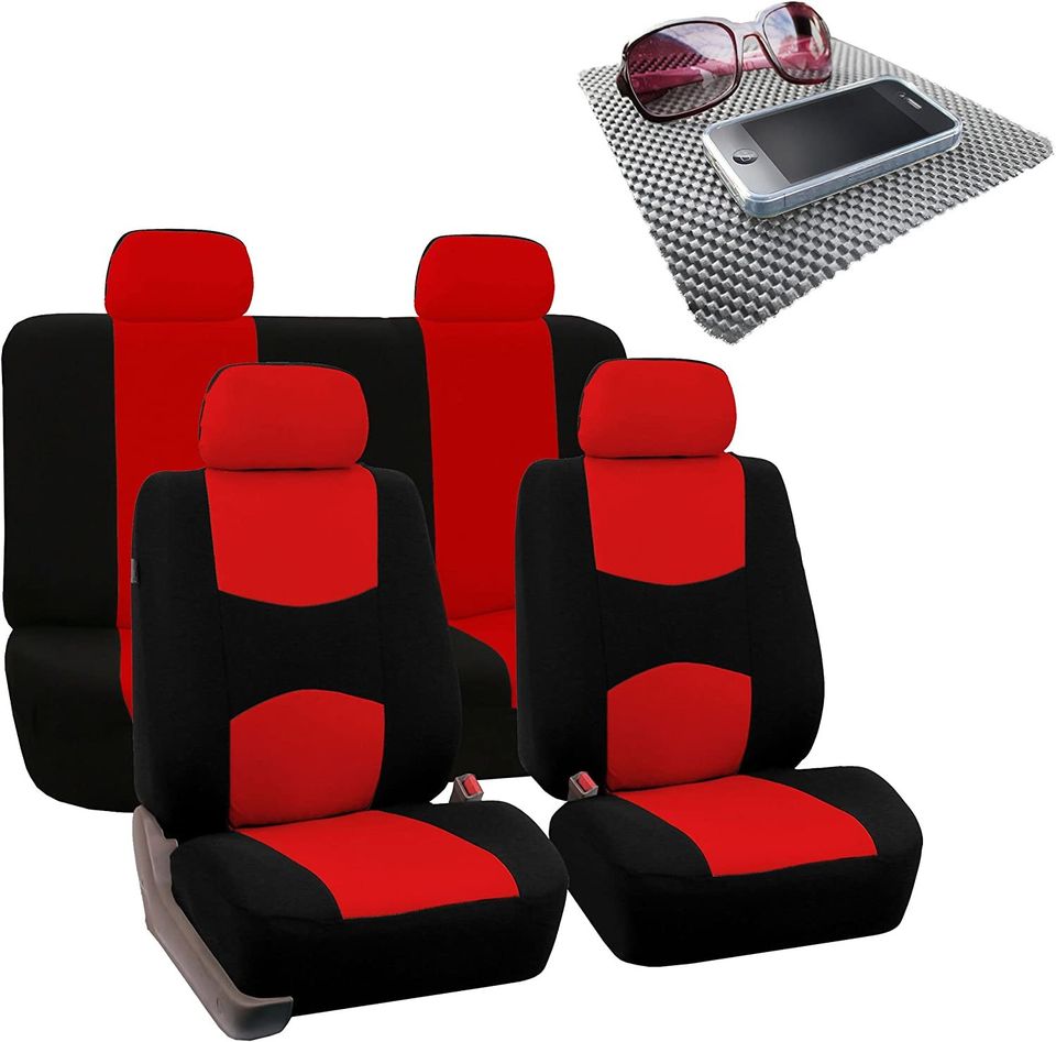 Car Seat Covers Red & Black  - Fabric
