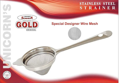 Stainless Steel Conical Shape Gold Tea Strainer/Chalni