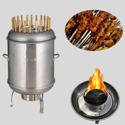 Portable Barbeque Round Steel Grill-Home Tandoor BBQ
