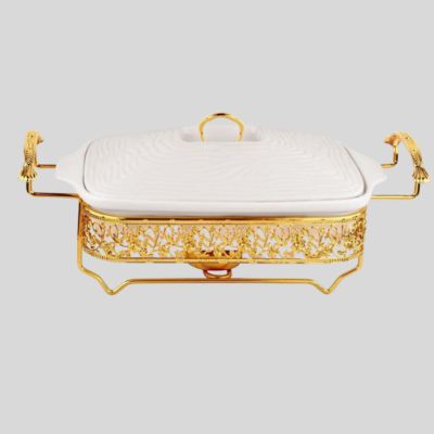 Golden Color Chafing Dish with Ceramic