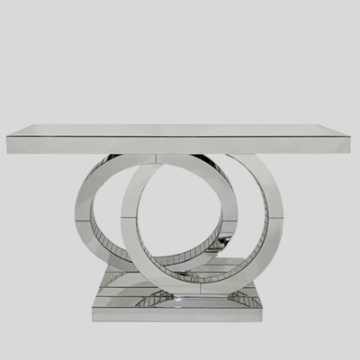 Double Circle Silver Console Table JS-43