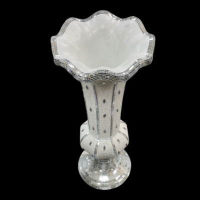 Mirror Finish Vase with Silver Details