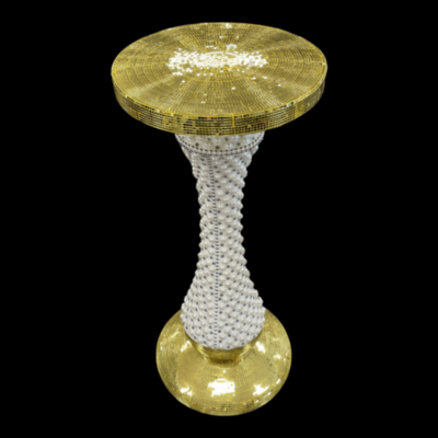 Pearl and Mirror Table Gold Tall