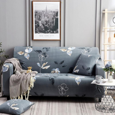Blue Floral Sofa Cover Type 14 - 1 Seater