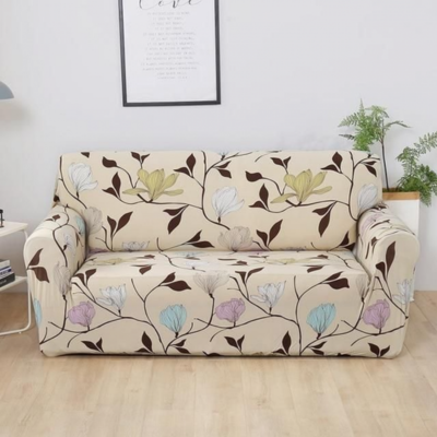 Elegant Floral Pattern Sofa Cover Type 18- 3 Seater