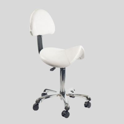 Saddle Stool White Backrest BB-S143
