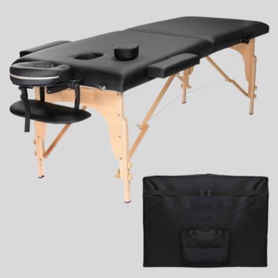 Portable Folding Massage Bed Wooden Black