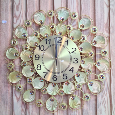 Wall Clock Gold Floral Type 2
