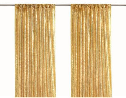 Gold Sequin Backdrop Curtain Panels Stage 2 Pieces