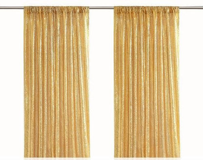 Gold Sequin Backdrop Curtain Panels Stage 2 Pieces