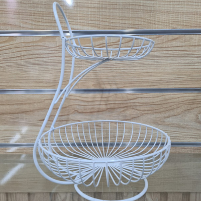 Fruit Basket 2 Tier White Type 2