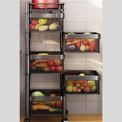 5 Tier Basket Square Trolley