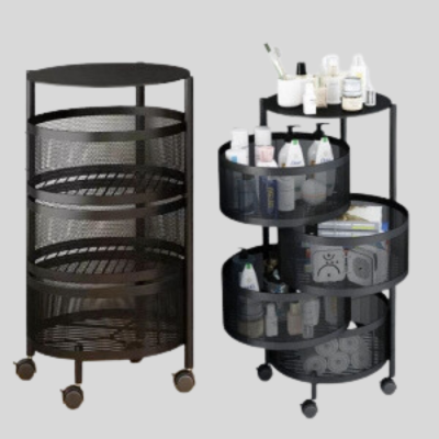 3 Tier Basket Round Trolley