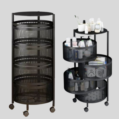 4 Tier Basket Round Trolley