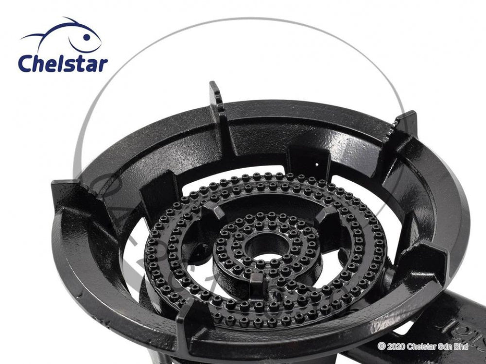 Double 2 Ring Burner on Stand NZ Certified hose not included