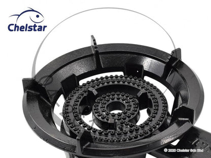 Double 2 Ring Burner on Stand NZ Certified hose not included