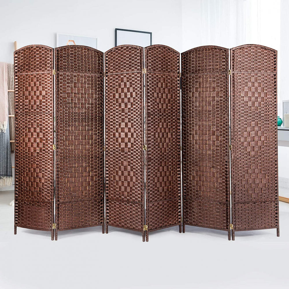 Room Divider Bamboo Woven 6 Panel Natural Brown 180cm X 300cm (SPY028)